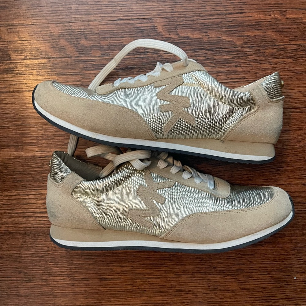 Michael Kors Gold Tennis Shoes size 8